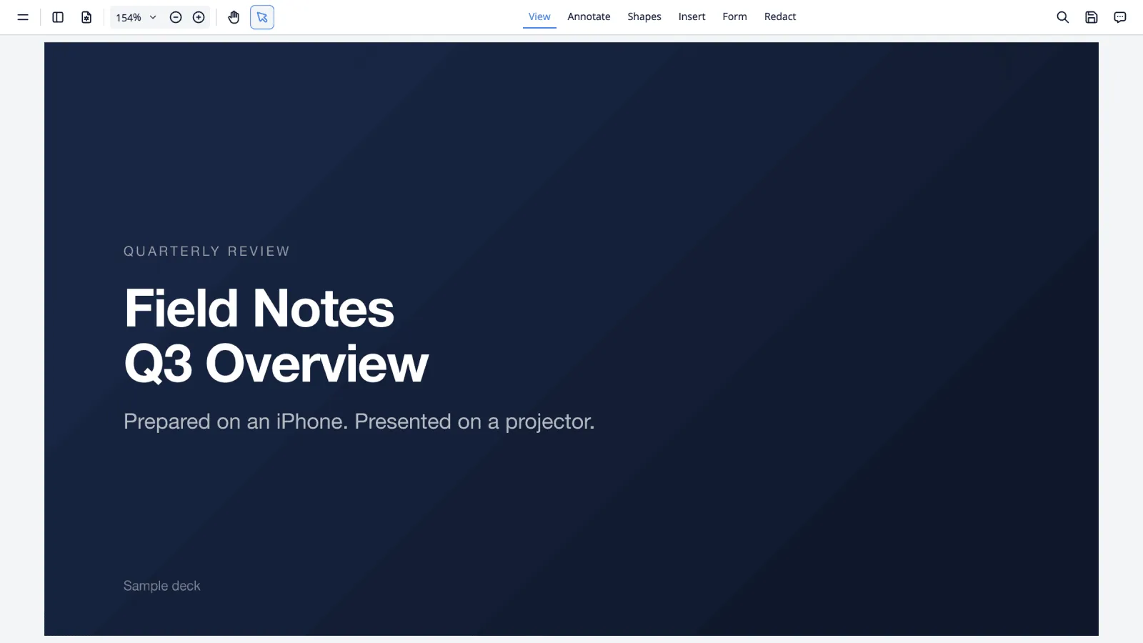A PDF page filling an entire external display with no interface around it.