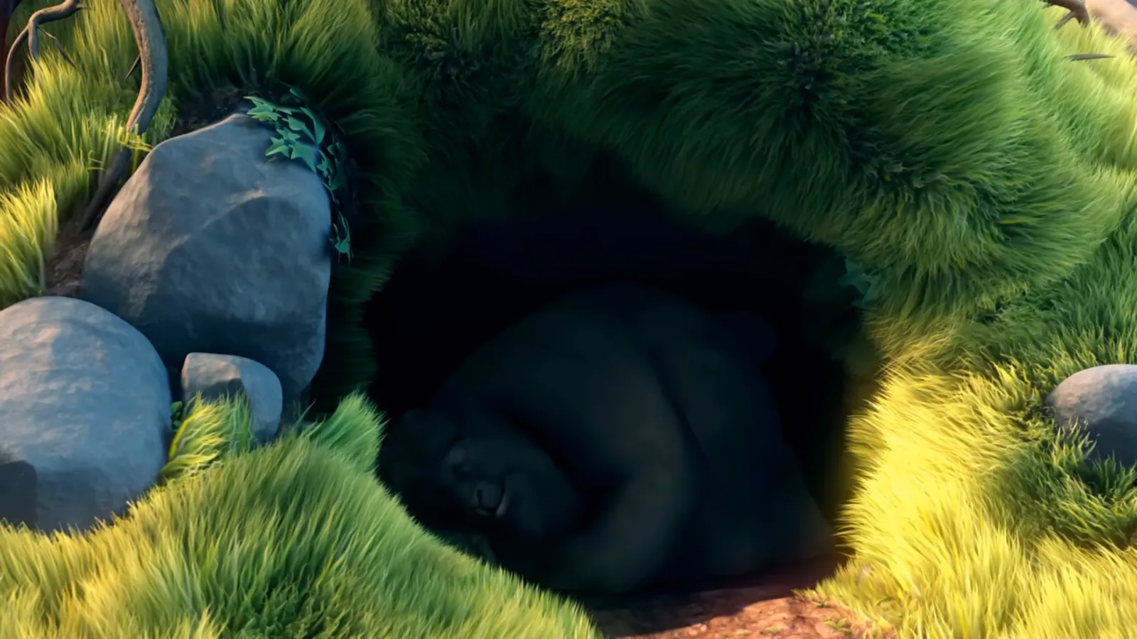 The same video full screen with the player controls faded away, showing nothing but the picture edge to edge.
